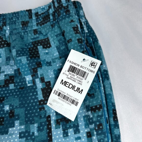 Ideology Boys Medium Pants Pixelated Camo Sweatpants Active Blue Black Warm NWT - Picture 2 of 9